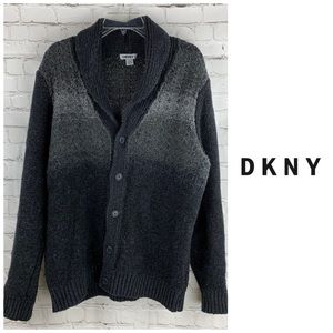 DKNY Grandfather Button Cardigan with Collar